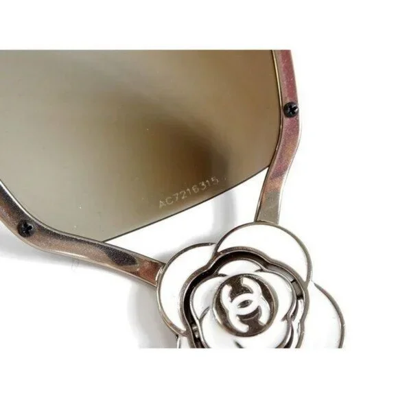 NEW CHANEL CC Logo Vintage Shield Gradient Frameless Sunglasses Camellia - Picture 9 of 10